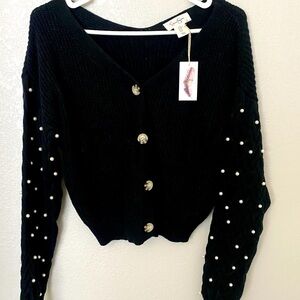 Jessica Simpson Cardigan with Pearl Detail